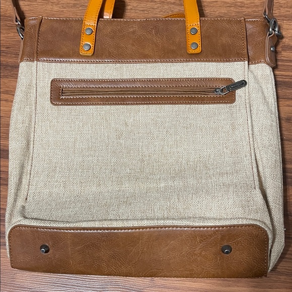 Wrangler buckin bronco rodeo Cream and Brown Tote Bag - Picture 4 of 11